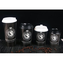Black Custom Printed Disposable Paper & Coffee Cup